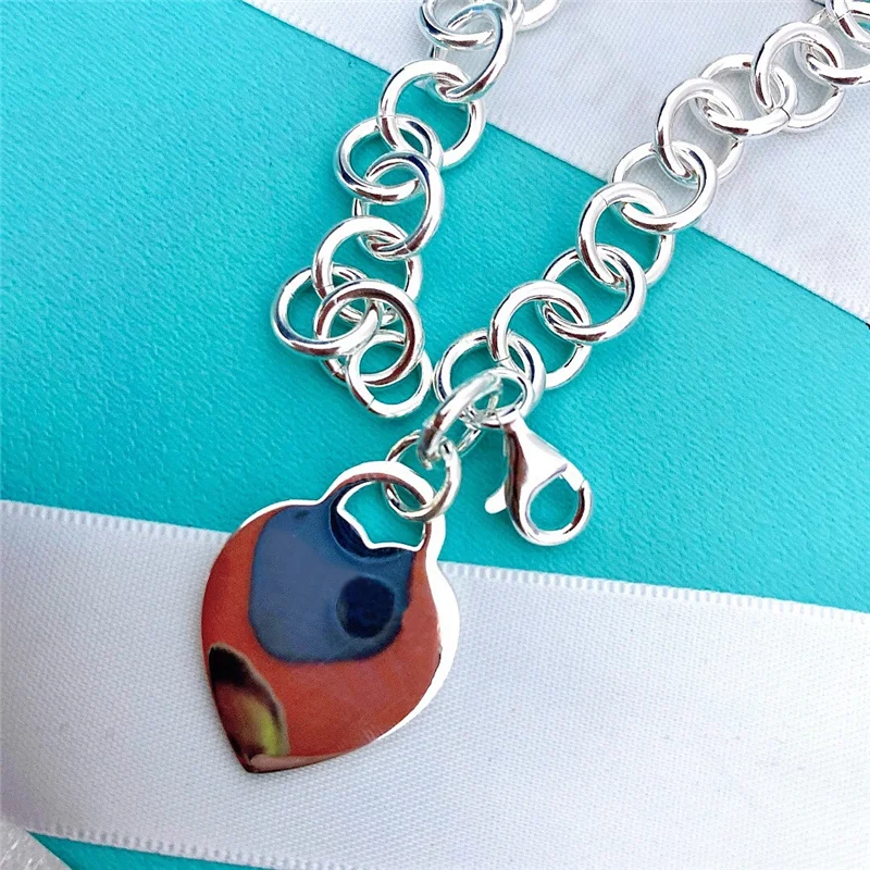 

2020 T classic heart-shaped Water Drop Sterling Silver 925 women's bracelet provides fashion accessories for attractive women