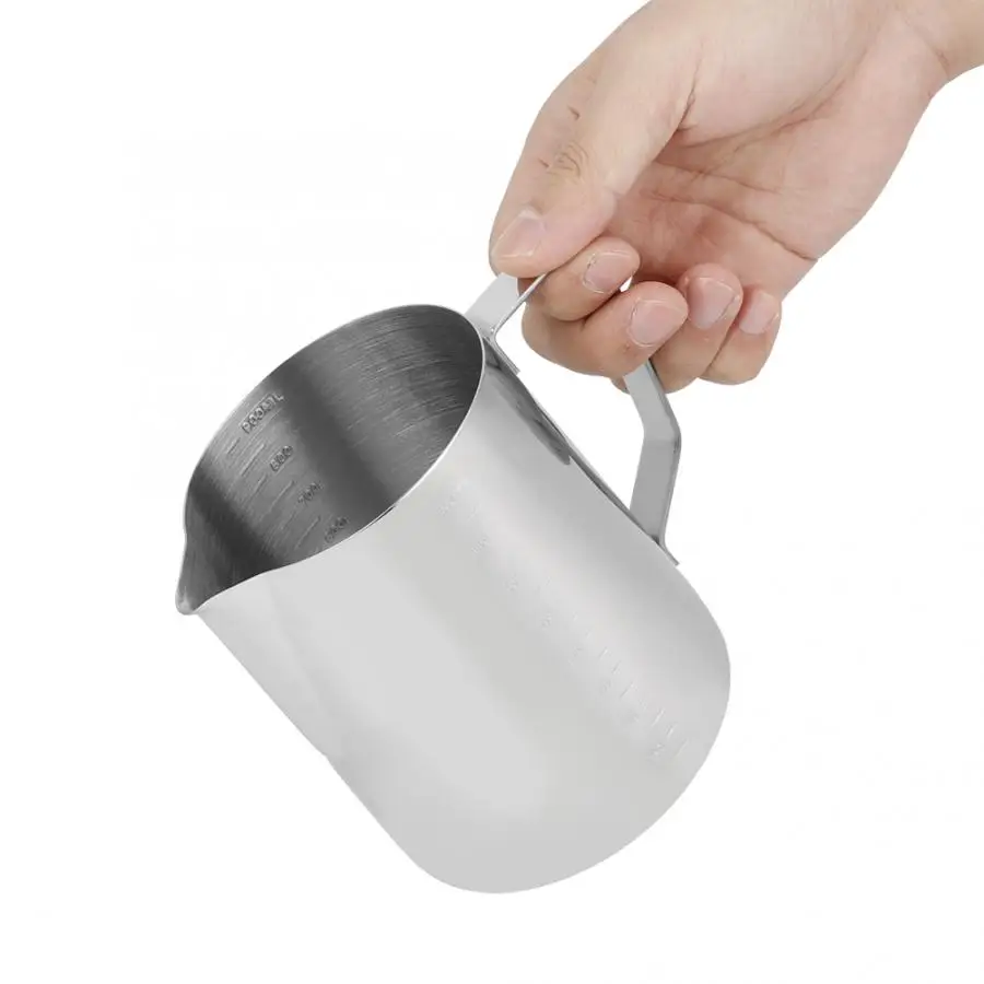 Stainless Steel Coffee Stencils Milk Frothing Jug Cup Coffee Milk Pitcher With Scale for Latte Art Kitchen Accessories