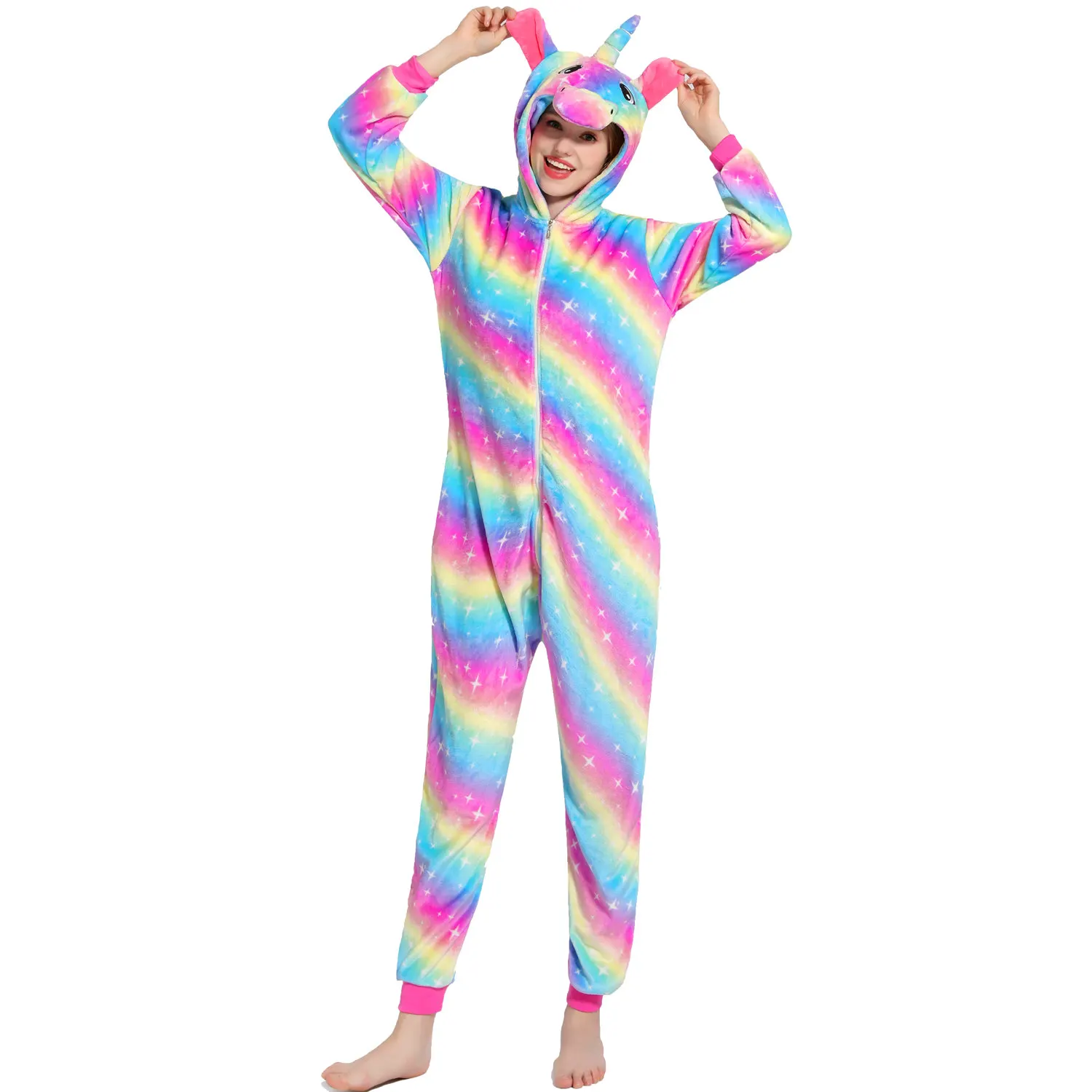 2020 Для Женщин Животного Пижама фланель для сна отдыха пижамы взрослых кигуруми