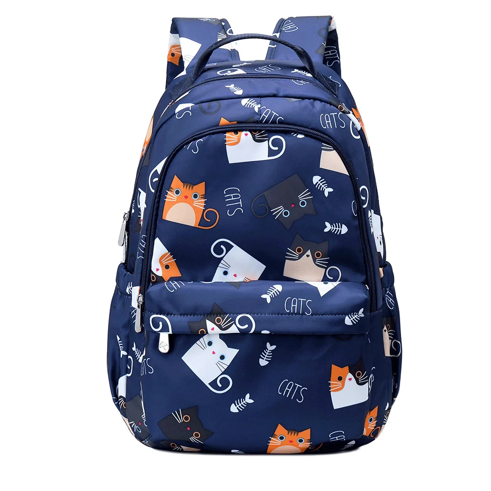 Рюкзак Kawaii с принтом кота синий Школьный для женщин школьников