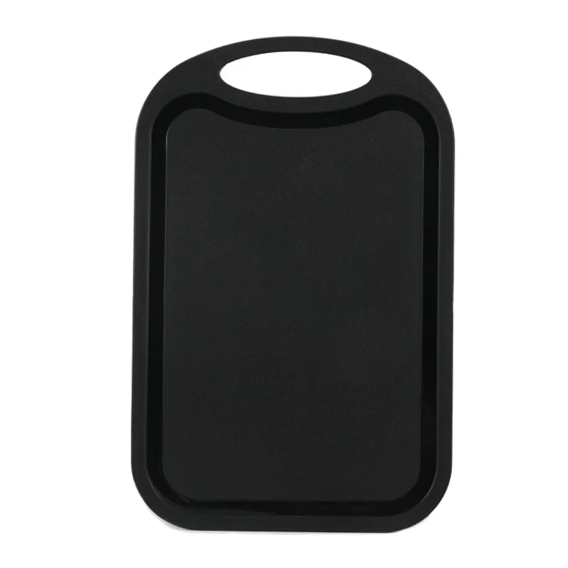 

HOT Plastic Chopping Block Meat Vegetable Cutting Board Non-Slip Anti Overflow With Hang Hole Chopping Board Black