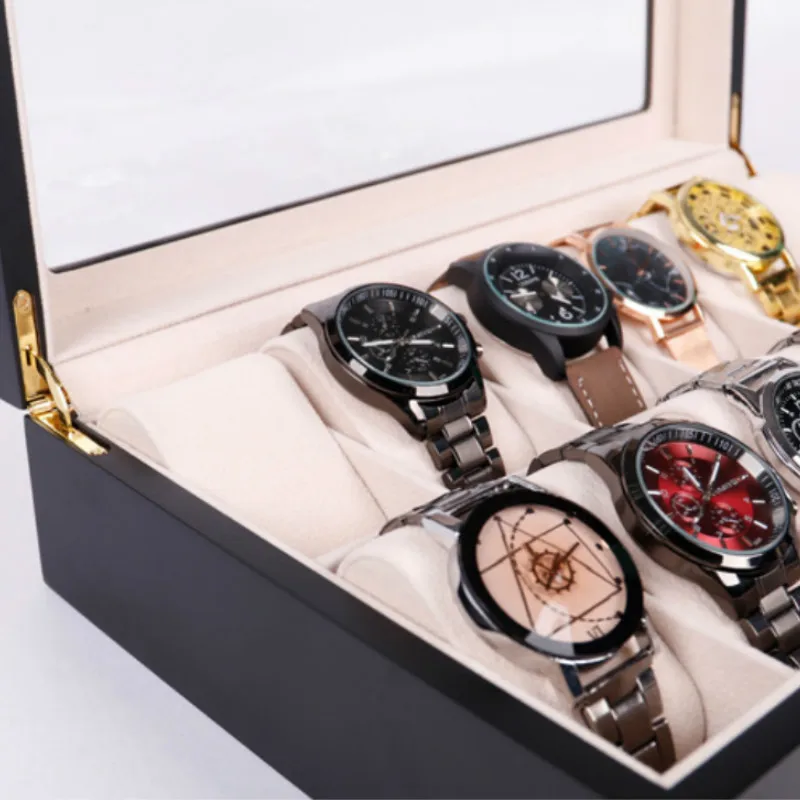 

12-digit Baking Paint Watch Box Jewelry Box Craft Gift Storage Box Spray Wooden Box Watch Storage Storage Box Organizer