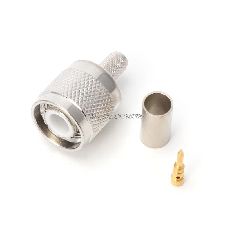 TNC штекер RF коаксиальный разъем обжимной никелированный для кабеля RG58 RG142 RG400 LMR195 |