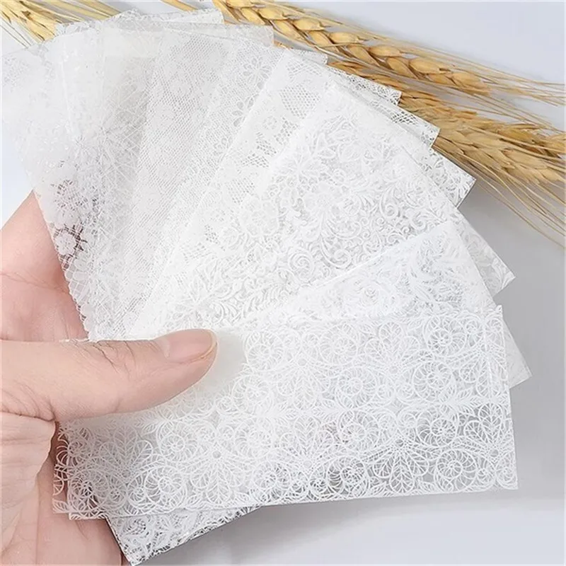 10 шт./компл. модные женские черные кружевные цветы Переводные Фольга для ногтей