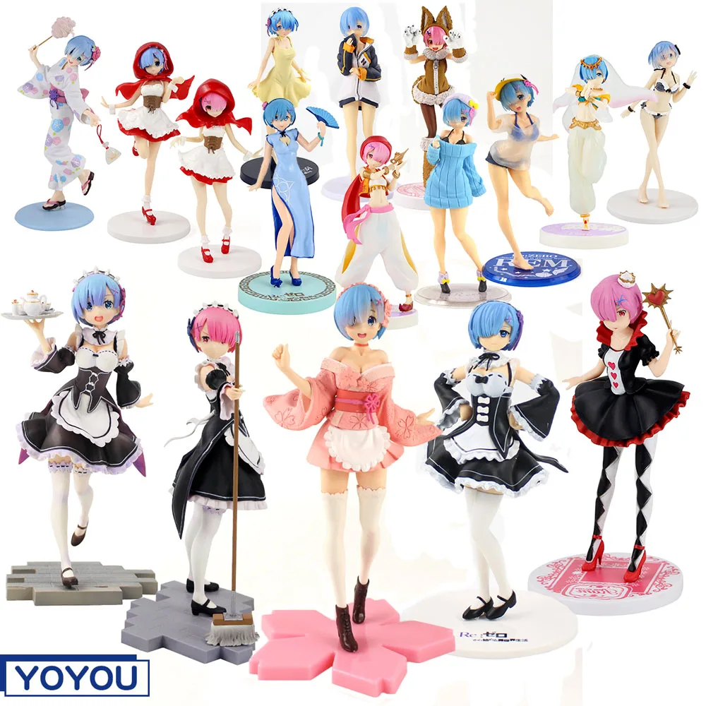 Фигурка аниме Re:Life In A Different World of Zero Rem Ram ПВХ экшн фигурка красивой девушки