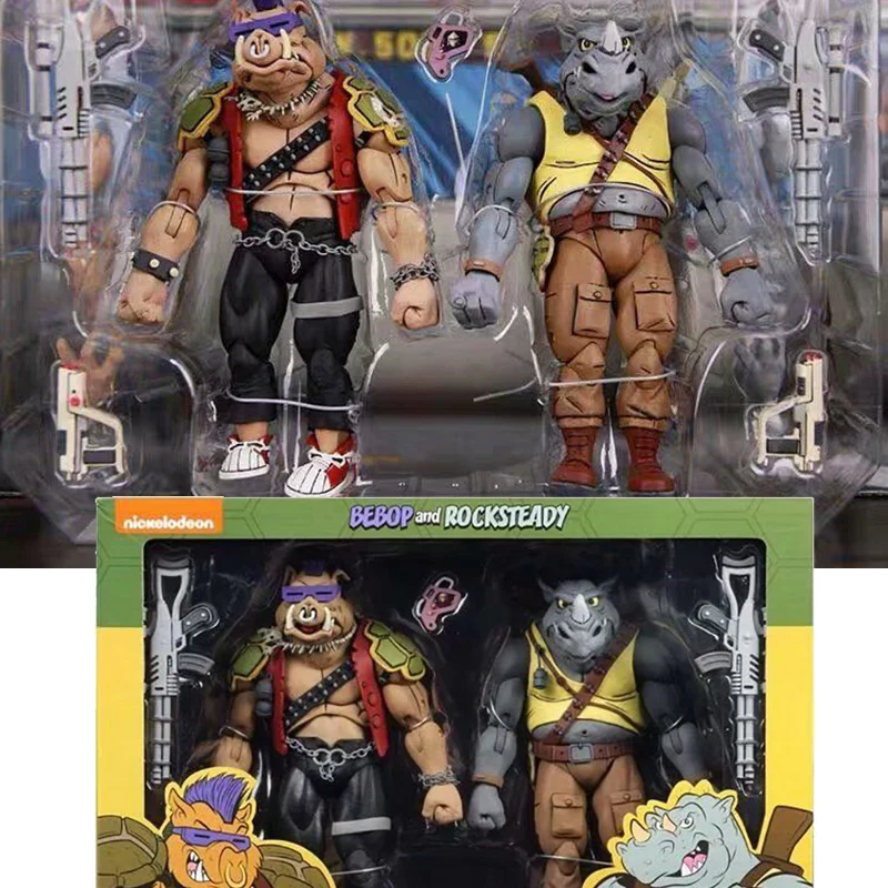 

2PCS/Set Anime Shredder Michelangelo Foot Solder Donatello Krang Figure Bebop Rocksteady Turtle Figure NECA Action Figurine Toy