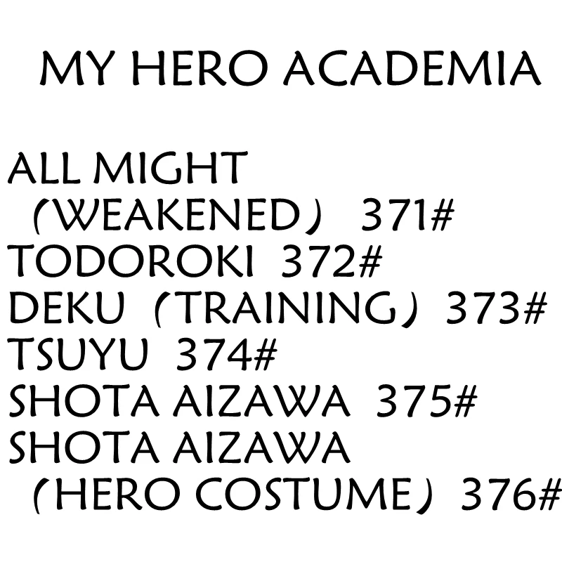 Моя геройская Академия все может 371 # Тодороки 372 DEKU 373 TSUYU 374 SHOTA AIZAWA 375 #376 экшн