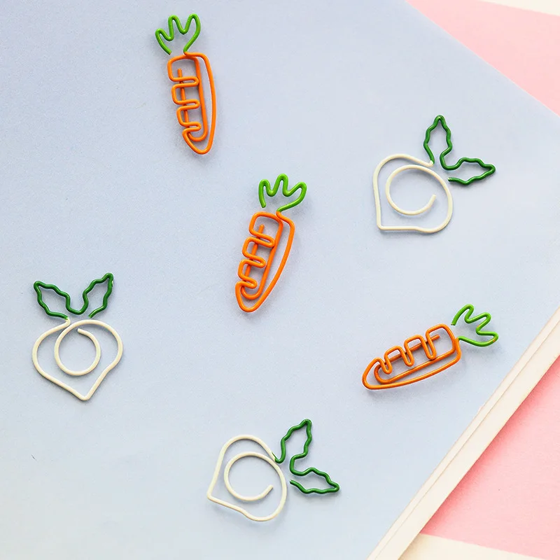 Sandro 10pcs/lot cartoon shape carrot paper clip creative cute animal office stationery |