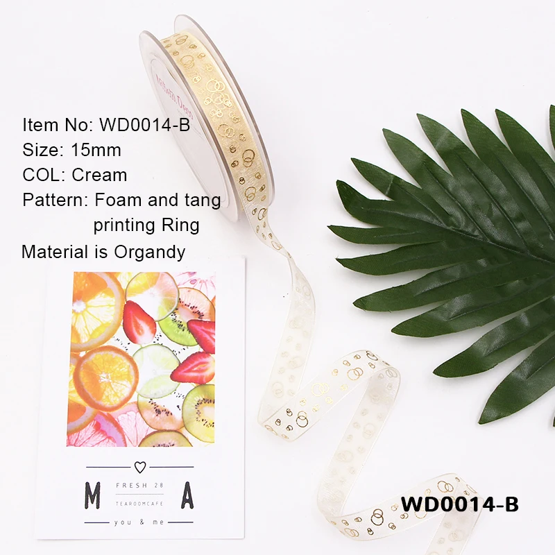 Style B-cream 20M DIY атласная лента& organdy сердце лента отделка для шитья для свадебных поделок украшения Упаковочные материалы для подарков - Цвет: Style B-cream 20M