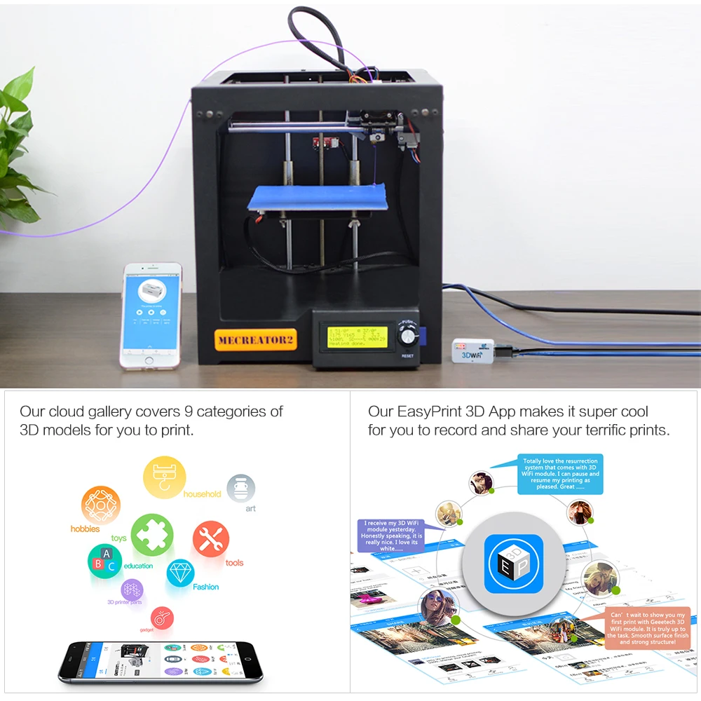 Детали для 3D Wi Fi модуля принтера мини коробка со слотом TF карты интерфейс USB 2 0 Anet