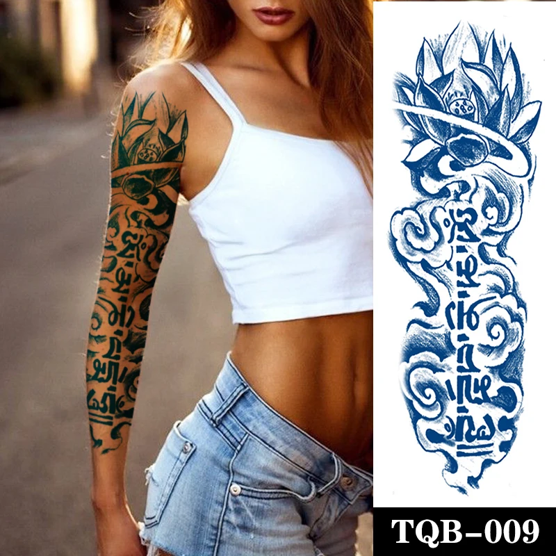 

Juice Lasting Ink 10-15day Tattoos Body Art Waterproof Temporary Tattoo Sticker Lotus Sanskrit Tatoo Arm Fake Tatto Women Men