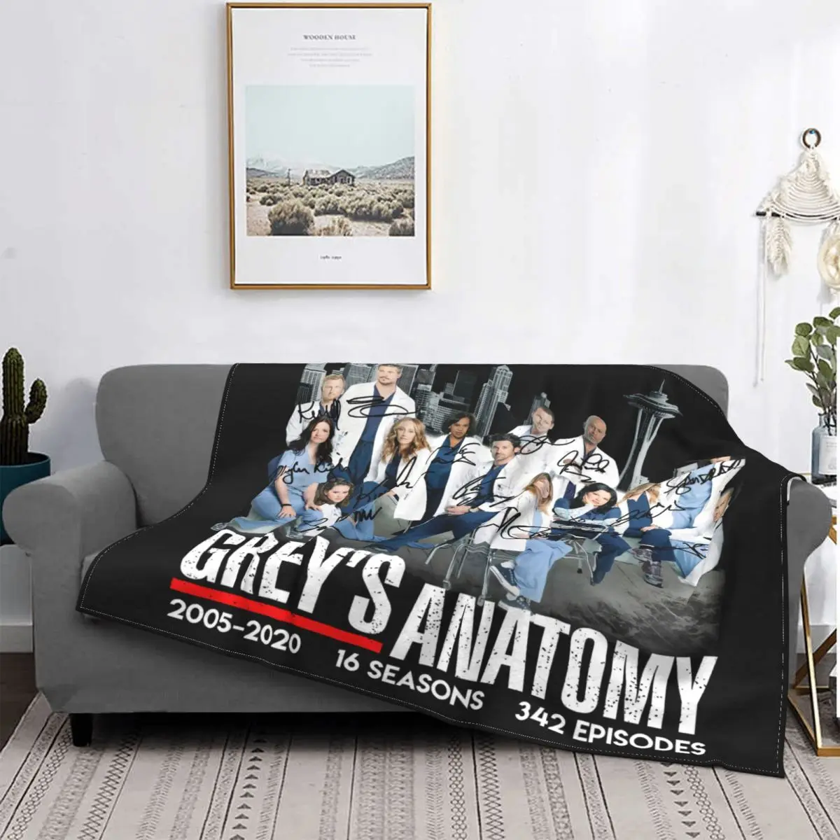 

Greys Anatomy-Manta a cuadros para cama, cobertor para cama, 16 estaciones, 20052020, 342