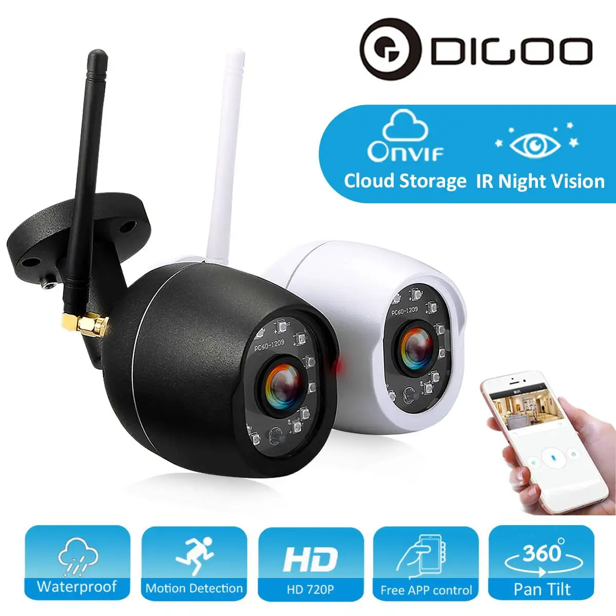 HD 720P облачная Беспроводная ip-камера, интеллектуальная автоматическая камера слежения за человеком, Домашняя безопасность, видеонаблюдение, CCTV, сетевая камера с wifi, для улицы