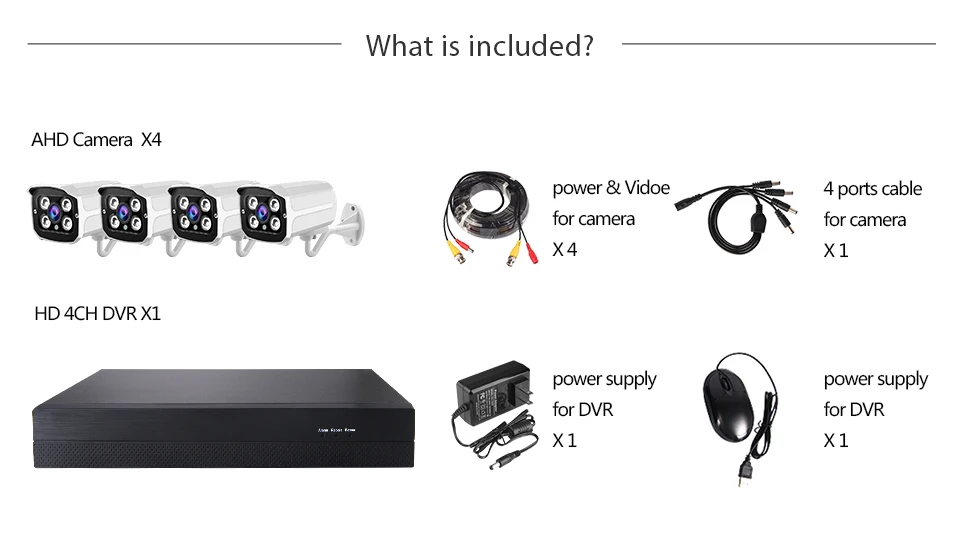 1080P 8CH HD AHD DVR система Комплект 2000TVL 2MP ИК камера для наружного использования с защитой от атмосферных воздействий CCTV комплекты для домашней безопасности 1 ТБ 2 ТБ HDD опционально