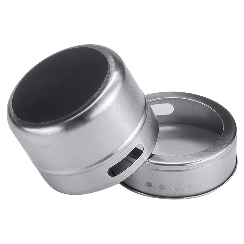 

20 Pack Stainless Steel Magnetic Spice Tins, Multi-Purpose Storage Spice Containers, Clear Top Lid Storage Box