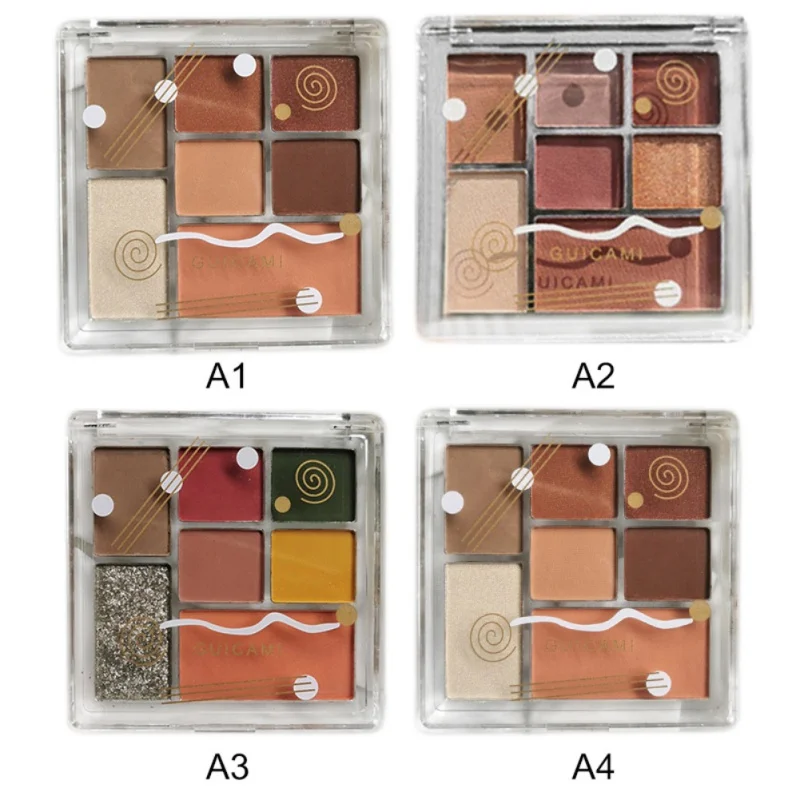 7 Цвет блестящие матовые тени для век Палитра теней красивого макияжа глаз макияж