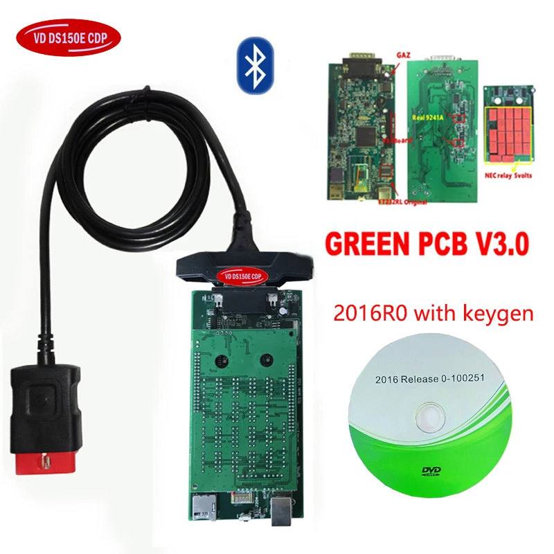 2019 новый VCI VD DS150E CDP vd tcs cdp pro с bluetooth для диагностического инструмента delobd2 obd2 реле
