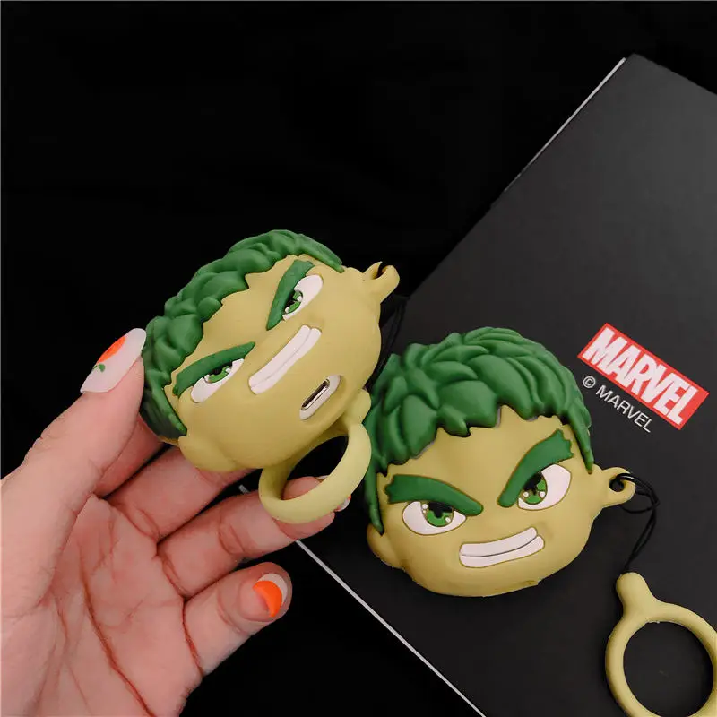 Marvel Мстители супер герой милый капитан Американский Халк, Человек-паук чехол для Apple Airpods 1 2 беспроводные наушники крышка для наушников