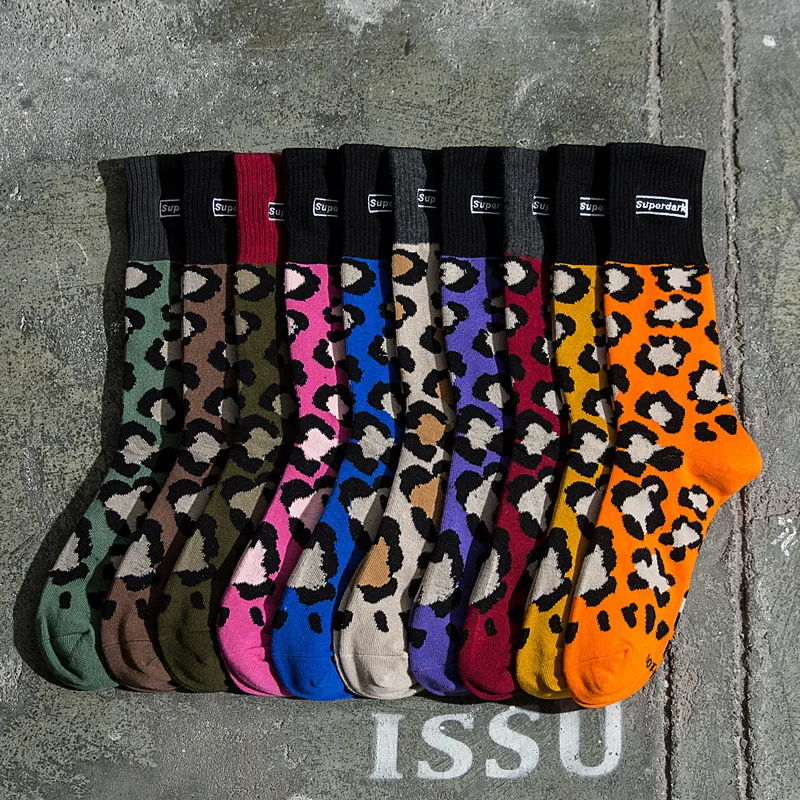 С леопардовым принтом носки для женщин и мужчин осенне-зимняя уличная мода Обувь