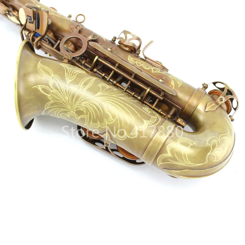 MARGEWATE Alto Eb Tune саксофон уникальный Ретро латунный саксофон Античный медный E плоский музыкальный инструмент саксофон с футляром мундштук