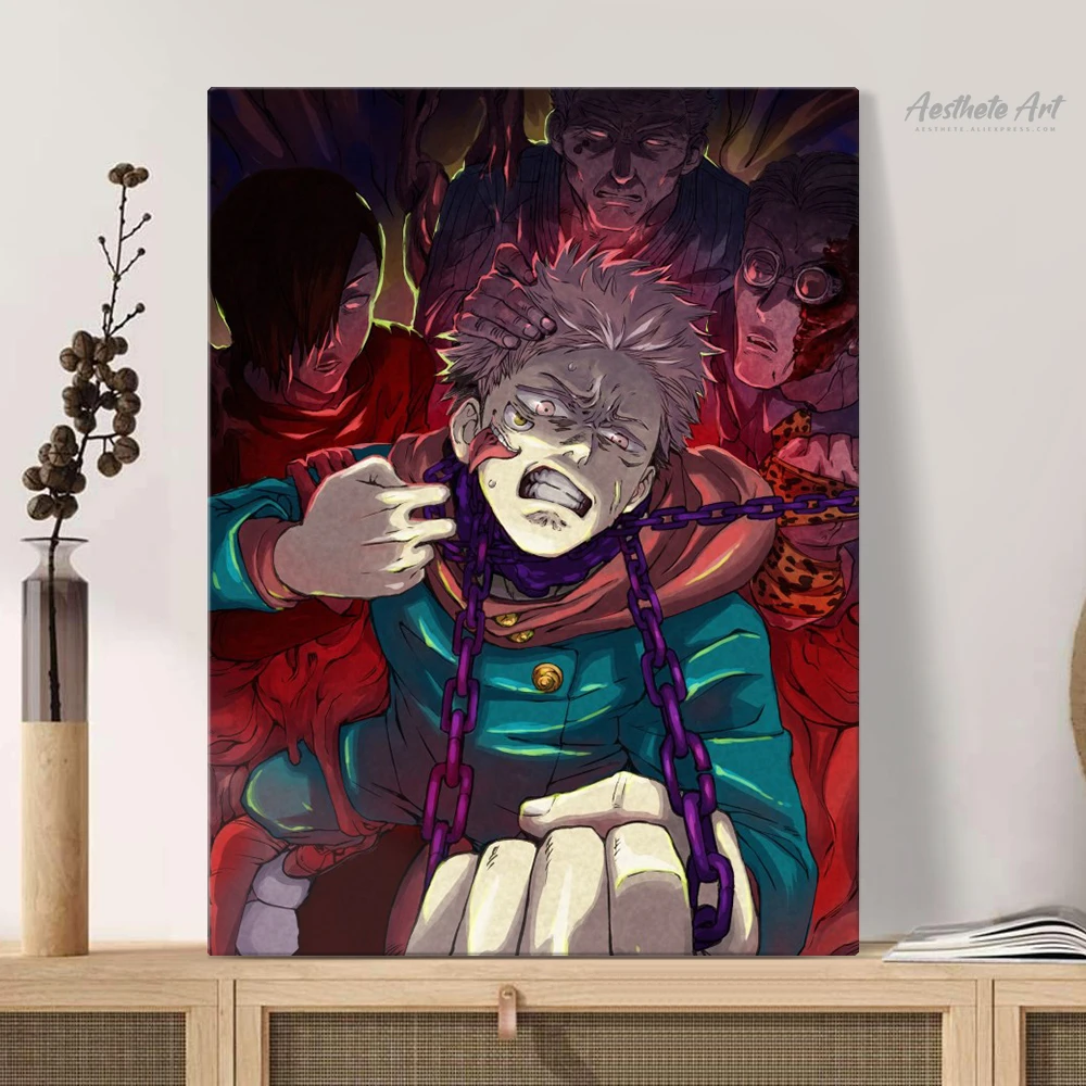 Художественная Картина на холсте из аниме джутсу художественный постер с