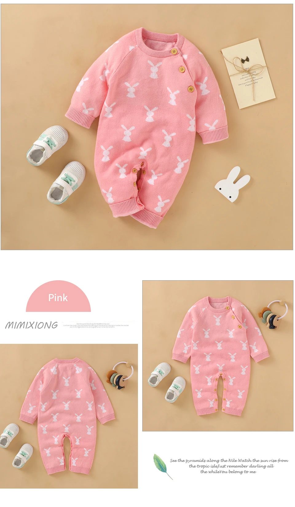 Baby Rompers Newborn Easter Rabbit Jumpsuits Clothes Spring Autumn Long Sleeve Infant Boys Girls Playsuits Outfits One Piece Top Baby Bodysuits Fur