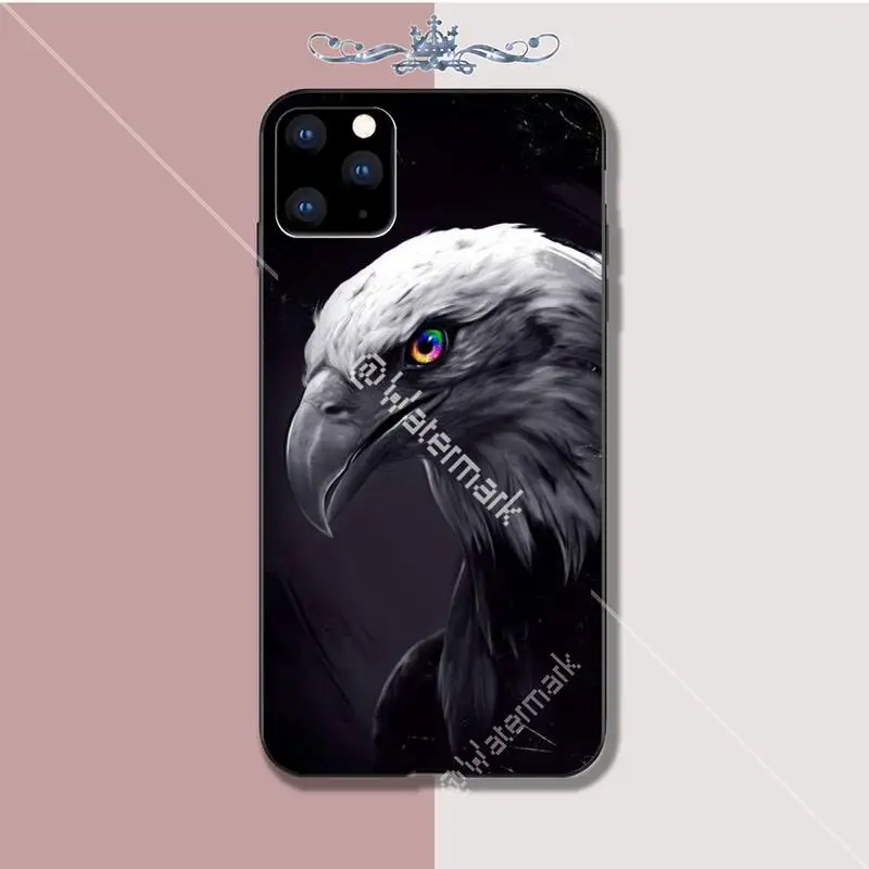 Yinuoda Eagle Bird black soft phone case cover for iphone se 2020 6 6s 7 8 plus x xs max xr 11 12 pro funda | Мобильные телефоны и