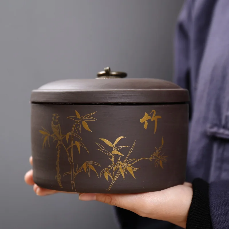 В стиле ретро из фиолетовой глины Чай пуэр провинции контейнер для хранения