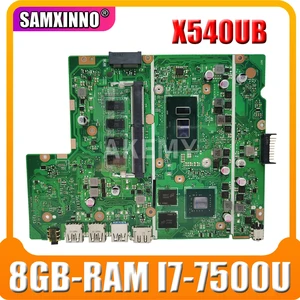 akemy x540ub laptop motherboard for asus x540ub x540uv x540ubr original mainboard 8gb ram i7 7500u v2g 90nb0im0 r00050 free global shipping