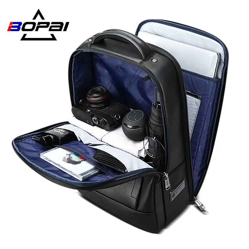 

New business backpack leather backpack men's business trip first layer leather backpack computer bag