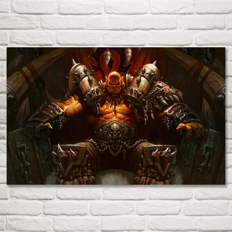 Foocome World of WoW Hearthstone видео игры плакаты и принты искусство шелк украшение для дома