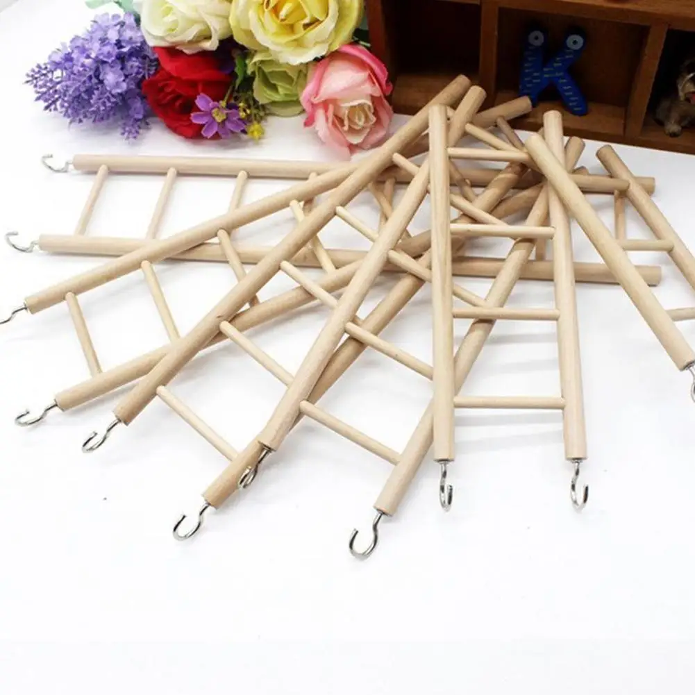 Хоббилан Pet лестница для скалолазания деревянная игрушка с подвесным крюком птиц