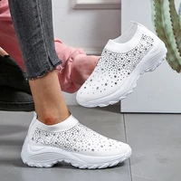 womens shoe size 43 summer sneakers platform rhinestone woman shoes tennis female wedge basket 2021 large new sparkles thick so
