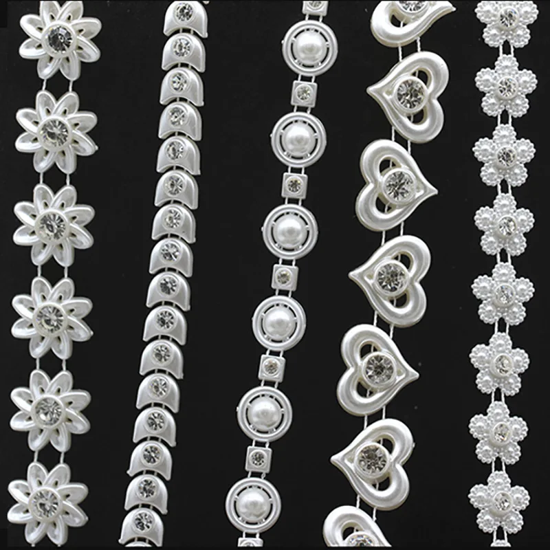 Бусины из АБС-пластика с имитацией жемчуга цепочка бусин для свадебной куклы