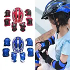 Детские роликовые коньки, велосипедный защитный шлем, наколенники, локоть, защита запястья