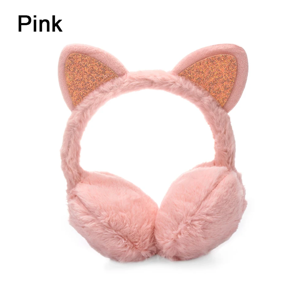 Cat-pink Зимние наушники для ушей, теплые милые Детские утепленные плюшевые наушники с единорогом, новинка, высокое качество, покрытие для ушей, теплые аксессуары, подарки для детей - Цвет: Cat-pink