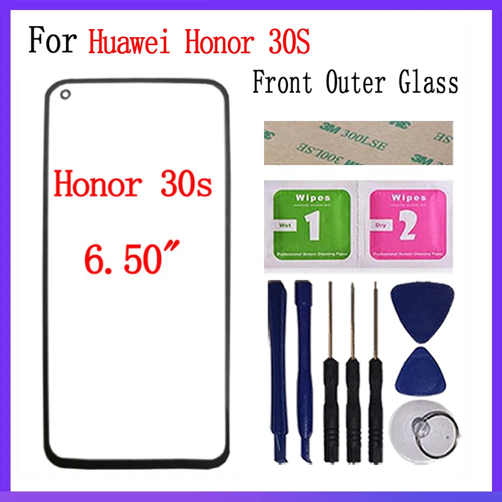 

100% New Touch Glass For Huawei Honor 30 30S 30 lite Panel Front Outer Glass Touch Screen Panel Replacement Parts