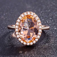 cinily prong setting huge morganite ring silver plated fashion jewelry with multi white zircon ring for women and men size 6 11