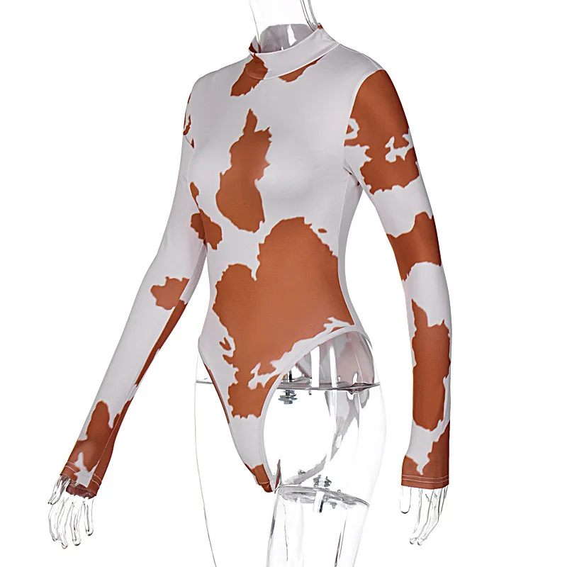 

hirigin Print Fashion Sexy Club Bodysuits Long Sleeve One Piece Women Tops Female One Piece Fall 2020 Bodysuit Streetwear