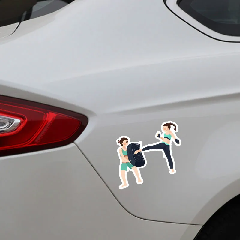 EBdecal Cartoon Lovely Girl Sport Taekwondo For Auto Car/Bumper/Window/Wall Decal Sticker Decals DIY Decor CT10622 | Автомобили и