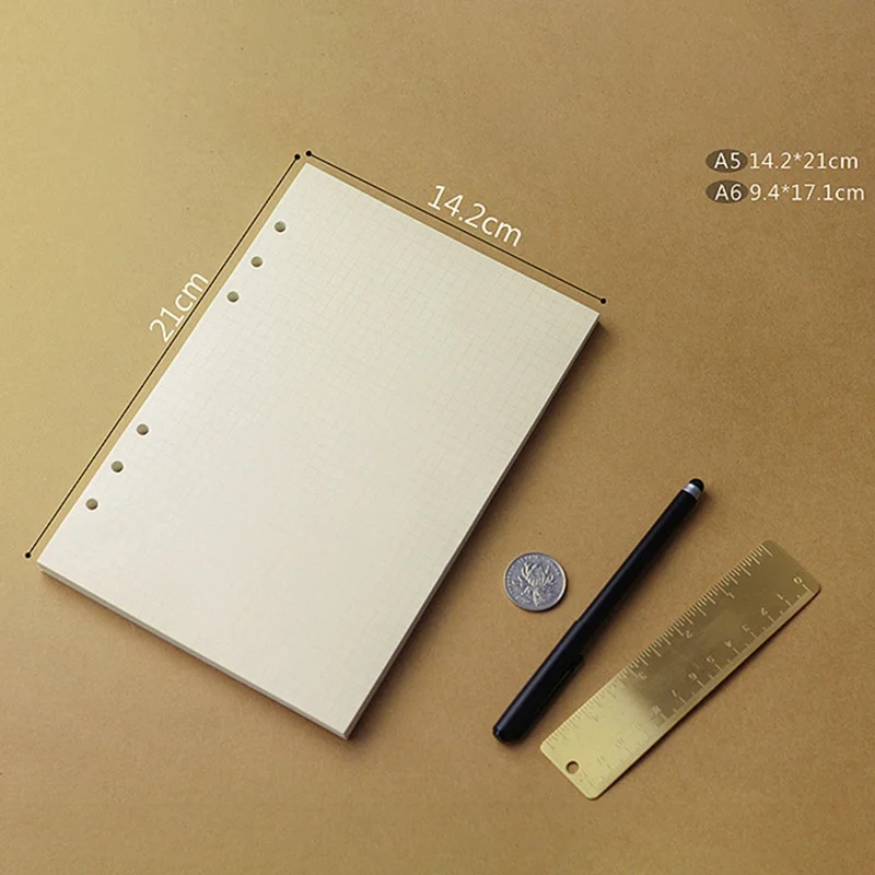 

Loose Leaf Notebook Paper Refill Spiral Binder Inner Page 6 Holes 80 Sheets Weekly Monthly Planner Office School Supplies A5 A6