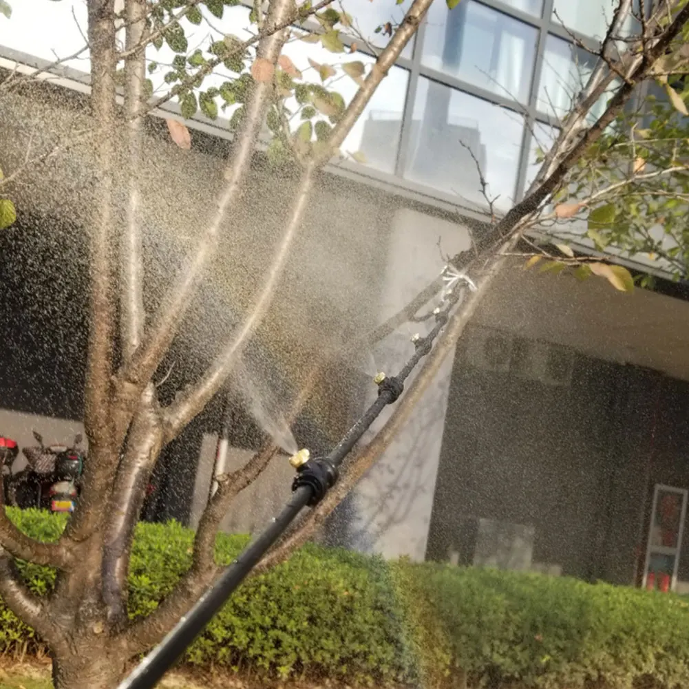 

Water Misting Cooling System Water Spray Hose Sprinkler Nozzle Watering Kit For Garden Irrigation Swimming Pool 18m Black