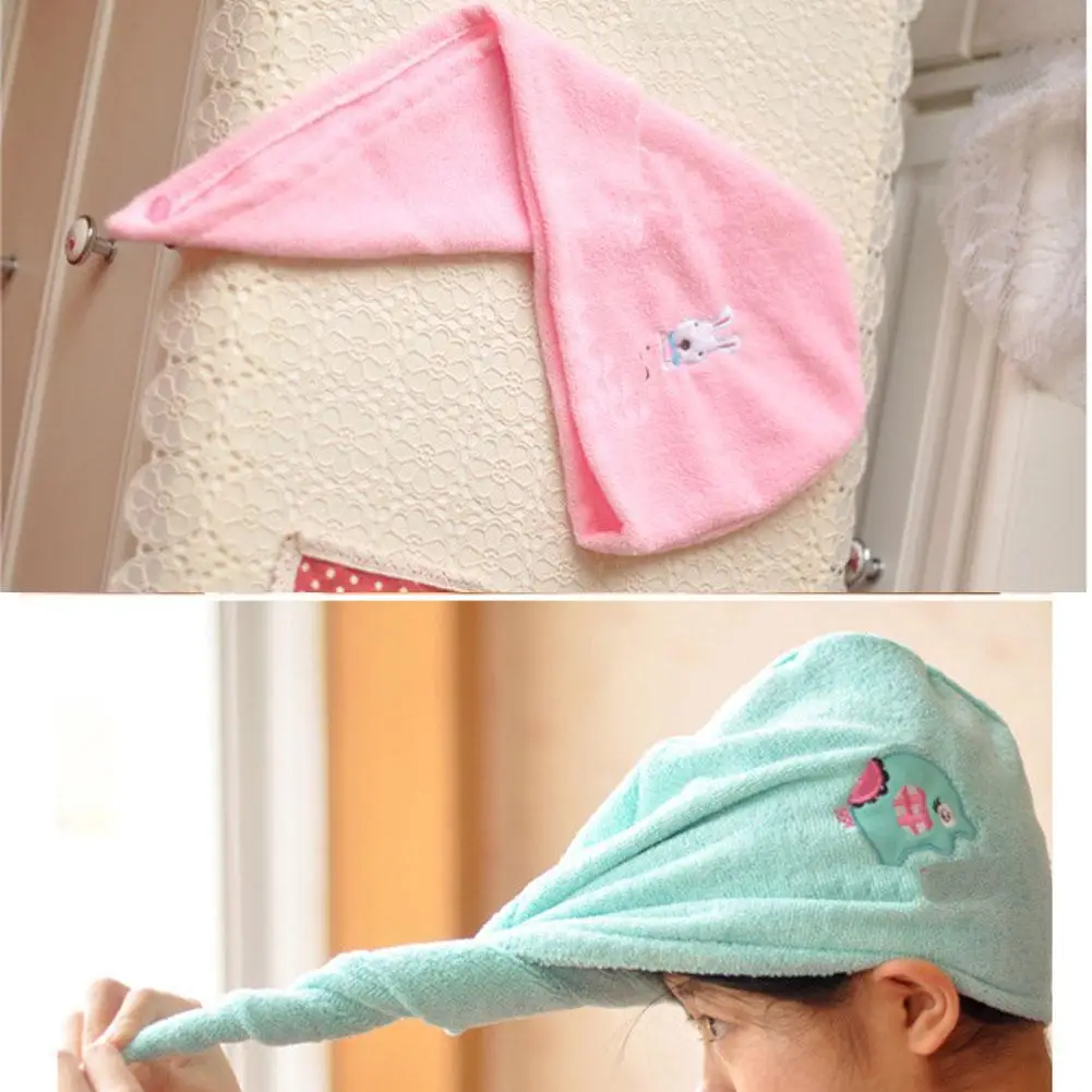 2019 Fashion Hygroscopicity And Breathability Microfiber Hair Women Turban Quickly Dry Hat Wrapped Towel Cap Towels Sep 23 | Красота и
