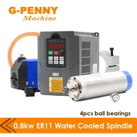 g penny 0 8kw water cooled spindle motor kit 4 bearings 65mm 1 5kw invertervfd 75w water pump collet