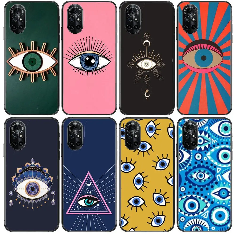 

Evil Eye Clear Phone Case For Huawei Honor 20 10 9 8A 7 5T X Pro Lite 5G Black Etui Coque Hoesjes Comic Fash design