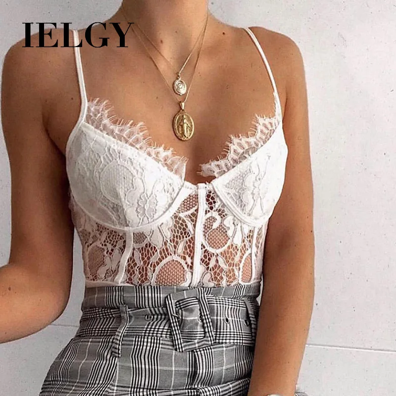 

IELGY Europe and the United States explosion models hot summer new women's suspenders strapless sexy lace bodysuit women