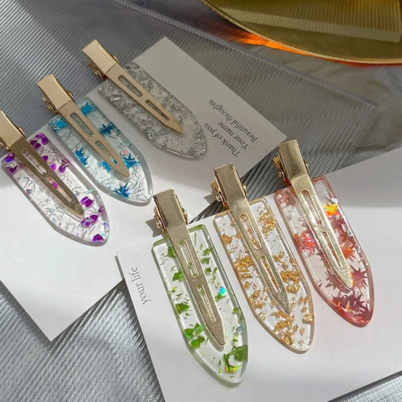 

Candy Color Hair Clip Duckbilled Hairpin Transparent Hairpin Children Girls Cute Cartoon Print Hair Clips Waterdrop Hair Clip