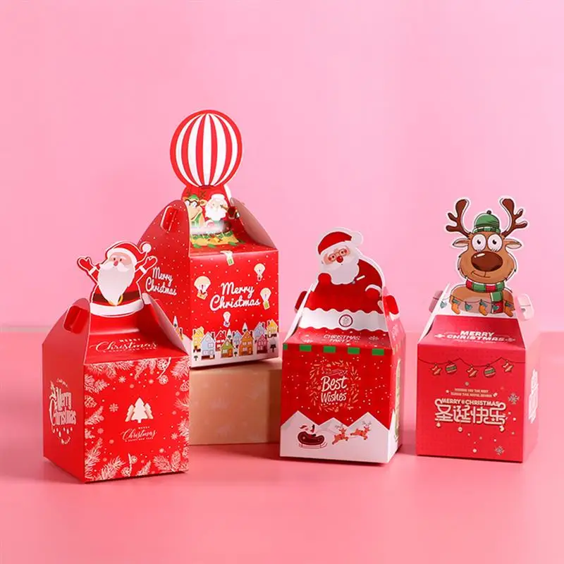 12 шт рождественские яблоки подарочные коробки десертные упаковочные печенье