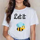 Женское хлопковое боди с надписью Let It Bee Abeille
