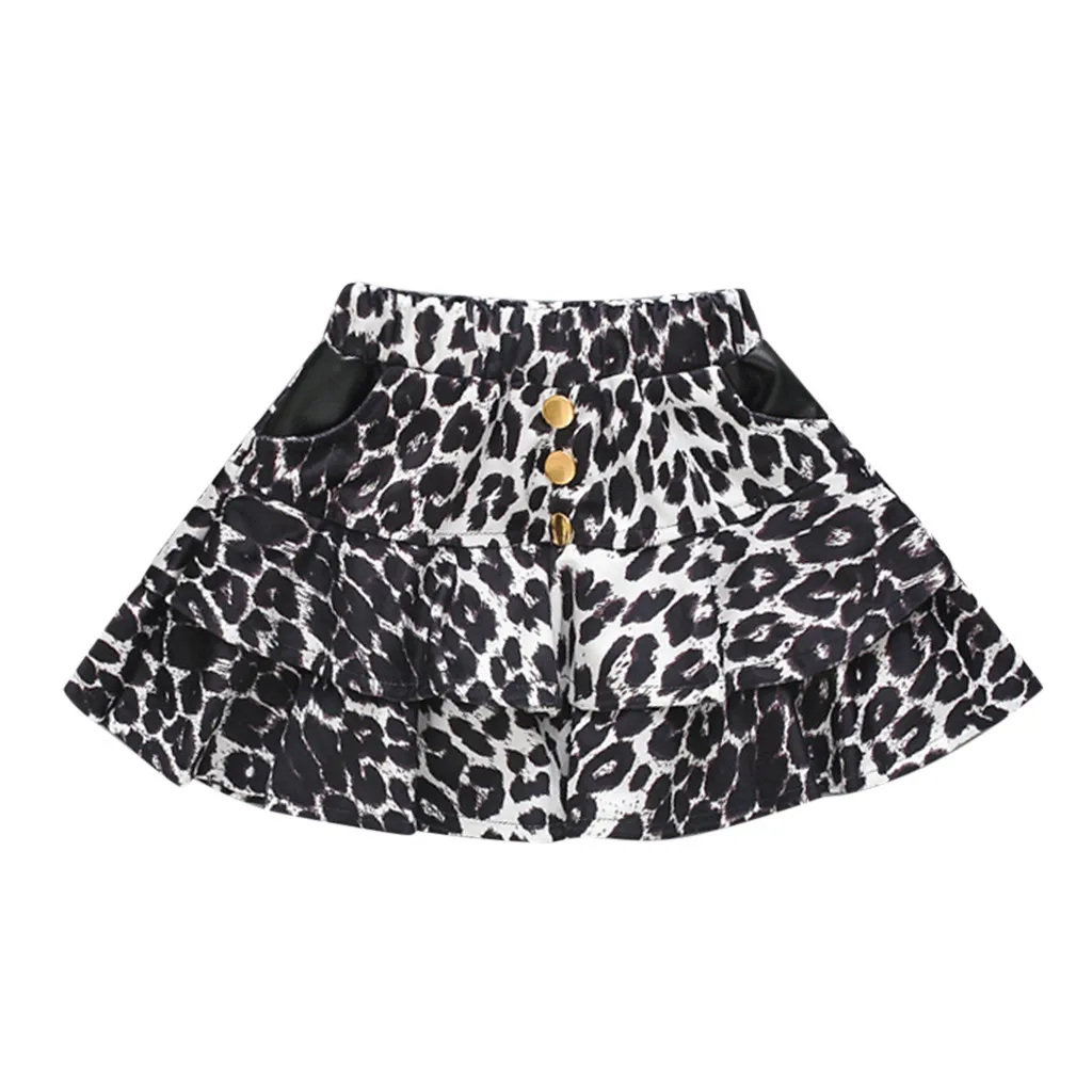 Детская Кожаная Мини юбка для девочек Клетчатая Шерстяная Юбка маленьких